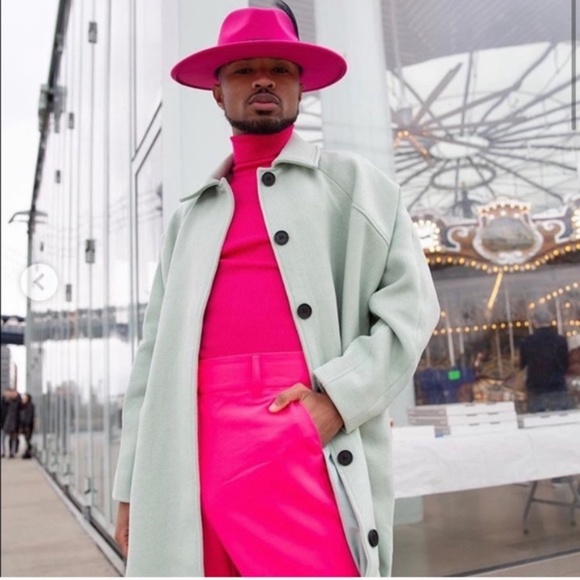 Faux Vegan Wool Warm Fedora Wide Brim Men Hat - Picture 15 of 16